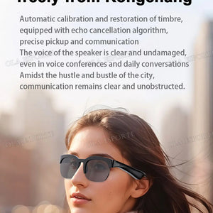 Novos Óculos de Sol Inteligentes Bluetooth V5.3 Chamadas Fones de Ouvido para Esportes ao Ar Livre HIFI Tecnologia Preta Anti-toque UV Para Homens e Mulheres