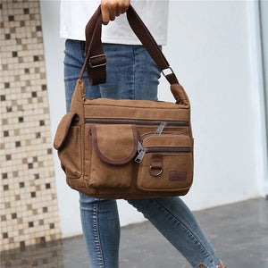 Bolsas de Ombro de Lona para Homens, Tote Casual, Bolsa de Viagem para Homens, Bolsa Transversal de Luxo, Bolsas Mensageiro de Moda, Bolsa de Alta Qualidade