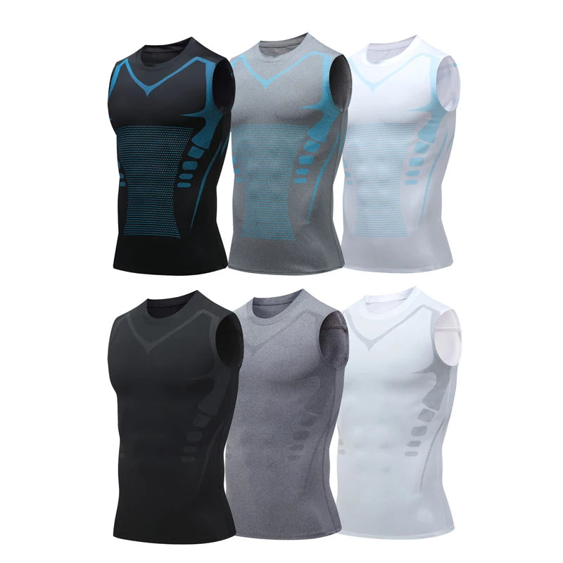 Camiseta Regata de Compressão Masculina, Camiseta de Academia Sem Mangas, Rápido Secagem, Roupas Esportivas Masculinas, Fitness, Musculação, Top de Treino