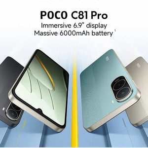 Smartphone POCO C81 Pro Versão Global 6,9 polegadas Display 120Hz Bateria de 6000mAh UNISOC T7250 Octa-core HyperOS 3 2026 Telefone Móvel