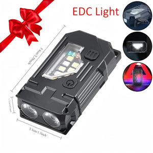 Lanterna LED Recarregável por USB MINI Portátil com Ímã na Cauda Luz de Trabalho Super Brilhante Lanterna de Camping Lateral COB Lanterna de Emergência