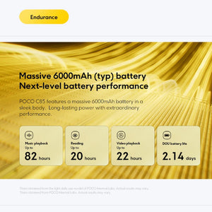 Smartphone POCO C85 Versão Global 6,9" display Dot Drop bateria de 6000mAh Câmera de 50MP 33W Helio G81-Ultra NFC