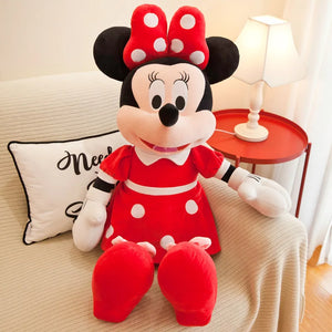 Brinquedos de Pelúcia Mickey Mouse de 35cm Kawaii Anime Mickey Minnie Modelos de Pelúcia Decorativos para Bonecas Presente de Aniversário para Crianças