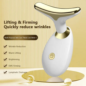 Massageador Facial e para o Pescoço para Uso Doméstico, Lifting e Firmador Facial Elétrico, Introdução ao Lifting e Firmamento, Ferramentas de Massagem de Beleza para Cuidados Faciais