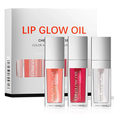 Conjunto de Óleo Labial Hidratante Jelly de Cristal Gloss Labial Volumizador Maquiagem Gloss Labial Sexy Óleo Iluminador Labial Tinta Volumizadora