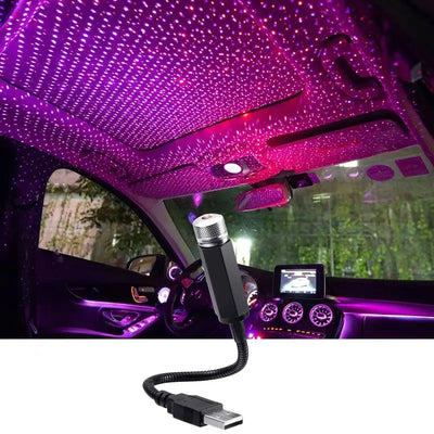 Luz de Teto Estrelado LED para Carro, Luz de Teto com Laser Estelar 5V USB, Projetor de Luz de Galáxia para Decoração de Teto de Quarto