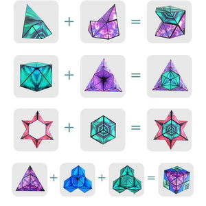 Variedade Geométrica Cubo Mágico Magnético Anti Estresse 3D Cubo de Quebra-Cabeça de Mão para Crianças Aliviador de Estresse Brinquedo Fidget