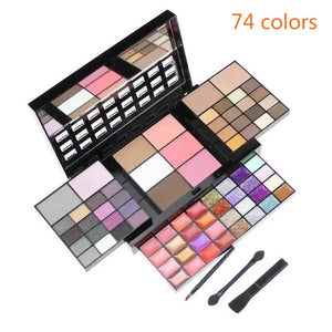 Paleta de Sombras Glitter 40/74/78 Cores Matte à Prova d'Água Longa Duração Pó Compacto Kit de Cosméticos Ferramentas de Maquiagem para Mulheres Fashion
