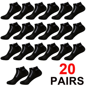 30 Pares de Meias Masculinas Meia de Malha Respirável Curta Casual Meias de Esporte com Bloco de Cores Meias Esportivas Absorvem Suor Tornozelo