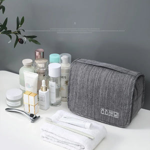Bolsa de Armazenamento Portátil de Tecido Oxford para Homens, Organizador de Artigos de Higiene, Bolsa de Cosméticos para Mulheres, Necessaire de Viagem Impermeável e Suspensa
