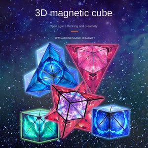 Variedade Geométrica Cubo Mágico Magnético Anti Estresse 3D Cubo de Quebra-Cabeça de Mão para Crianças Aliviador de Estresse Brinquedo Fidget