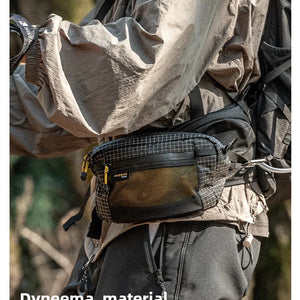 HIKEMAN Dyneema Fiber Waist Pack 1.1L Impermeável UltraLeve Multi Bolso para Ciclismo Corrida Caminhada Camping Esportes ao Ar Livre