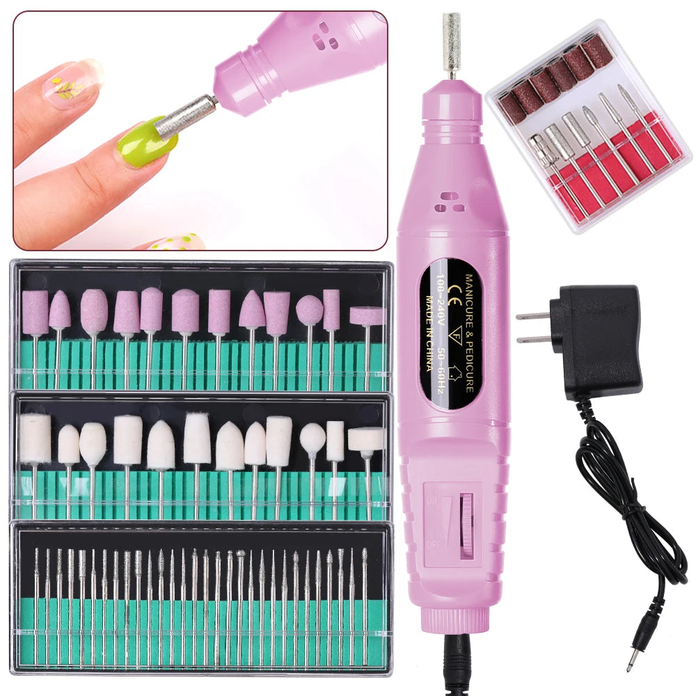 LINMANDA Kit de Broca Elétrica 6 em 1 Removedor Polidor Manicure Lixa de Unha Portátil Ferramenta de Caneta para Broca de Unha