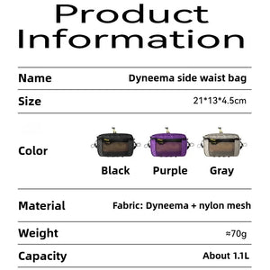 HIKEMAN Dyneema Fiber Waist Pack 1.1L Impermeável UltraLeve Multi Bolso para Ciclismo Corrida Caminhada Camping Esportes ao Ar Livre