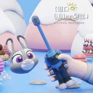 Escova de Dentes Escalável Disney Zootopia Figuras de Anime Fofas Nick e Judy Escova de Dentes Transformável com Cerdas Macias Cerdas Finas Presentes para Crianças