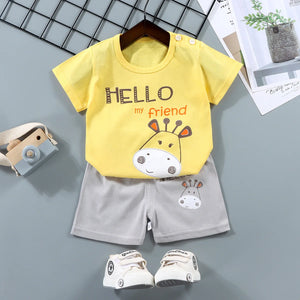 2PCS roupas para mãe e crianças Conjuntos infantis Camiseta Calções Meninos Meninas Verão Algodão Manga curta Roupa para Bebês Crianças Conjunto para Criança