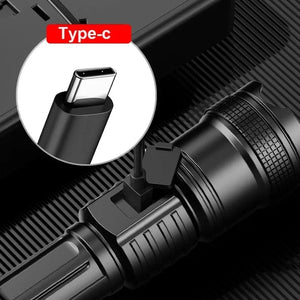 Lanterna Super Brilhante de 100000LM Lanterna Tática LED Recarregável de Longo Alcance para Camping ao Ar Livre, à Prova d'Água, Pesca