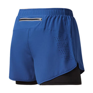 Calções de Corrida Masculinos Secagem Rápida Fitness Pretos de Dupla Camada para Homens Novos para Treino de Esportes e Musculação