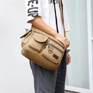 Bolsas de Ombro de Lona para Homens, Tote Casual, Bolsa de Viagem para Homens, Bolsa Transversal de Luxo, Bolsas Mensageiro de Moda, Bolsa de Alta Qualidade