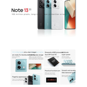 5G Smartphone Global Rom Original Xiaomi Redmi Note 13 256GB Dimensity 6080 Ultra 140Hz LCD Display 64MP Triple Camera 5000mAh