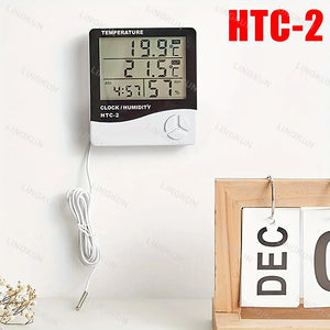 Estação Meteorológica de Casa com Relógio Eletrônico, Medidor de Temperatura e Umidade, Alarme, Termômetro LED, Termo-Higrômetro Multifuncional
