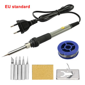 Ferro de Solda Elétrico Ajustável 60W EU 220V / ☆Plugue dos EUA 110V☆ Ferro de Solda DIY para Reparos