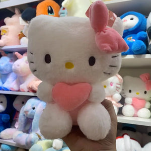 22cm Sanrio Hello Kitty Kuromi Almofada KT Brinquedo de Pelúcia Meninas Animais de Pelúcia Macios Coração My Melody Cinnamoroll Boneca de Pelúcia Presentes