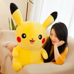 Brinquedos de Pelúcia Pokemon Pikachu de 25cm Kawaii Japão Anime Elfo Boneca de Pelúcia Macia e Fofa Boneca de Cartoon Pikachu Presente de Aniversário para Crianças Meninas