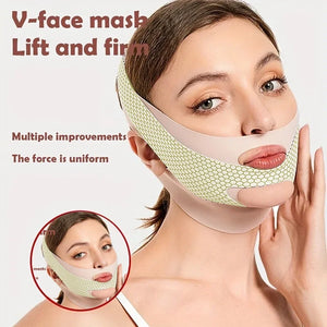 Lifting Facial com Faixa V para Dormir, Bandagem Facial Redutora de Gordura, Relaxamento, Levantamento de Forma, Redução de Papada, Banda de Afinamento Facial, Massagem
