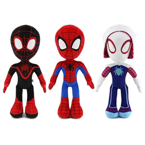 Brinquedos de pelúcia de anime Spiderman de 25~30CM Into the Spider-Verse Gwen Peter Parker Noir Bonecas Macias para presente de crianças