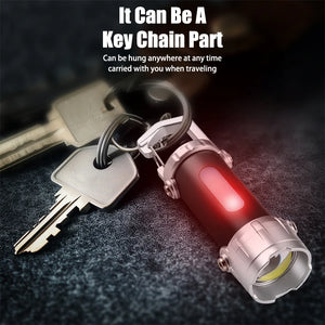 Lanterna LED Recarregável por USB MINI Portátil com Ímã na Cauda Luz de Trabalho Super Brilhante Lanterna de Camping Lateral COB Lanterna de Emergência