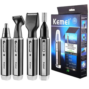 Kemei 4 em 1 aparador para homens Aparador elétrico de nariz e orelha Aparador recarregável para cabelo, barba, nariz e orelha Kit de cuidados pessoais