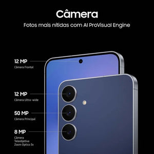 Smartphone Samsung Galaxy S25 FE 128GB 5G 8GB RAM Azul Marinho 6,7" Câmera Tripla + 12MP Selfie