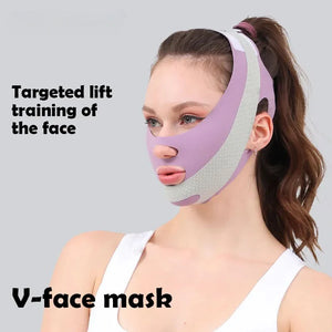 Lifting Facial com Faixa V para Dormir, Bandagem Facial Redutora de Gordura, Relaxamento, Levantamento de Forma, Redução de Papada, Banda de Afinamento Facial, Massagem
