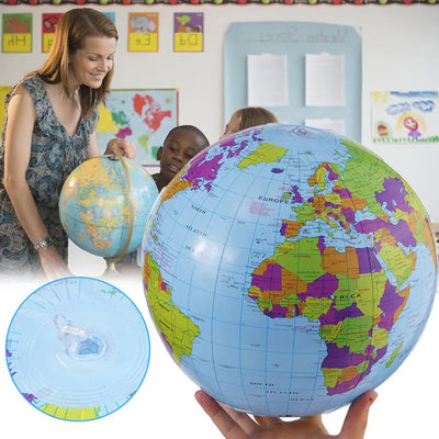 Bola de Praia Inflável 12/16 Polegadas Globo Mapa Brinquedo Educação Geografia Ensino Balão Props Para Crianças Adultos Presentes Criativos