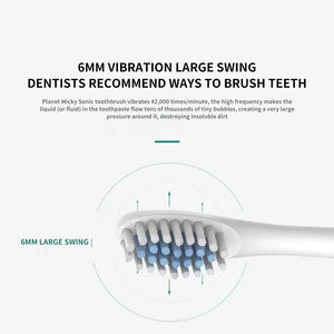 Sonic Electric Toothbrush for Adults IPX7 Waterproof DuPont Brush Head USB Rechargeable High Frequency Cleaning 6 Cleaning Modes