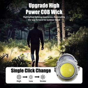 Lanterna LED Recarregável por USB MINI Portátil com Ímã na Cauda Luz de Trabalho Super Brilhante Lanterna de Camping Lateral COB Lanterna de Emergência