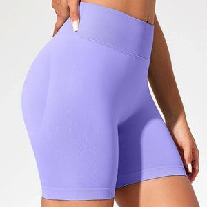 Shorts de Yoga de Cintura Alta para Mulheres de Verão, Elegantes e Sexy, Calças de Fitness para Corrida, Leggings de Yoga em Cores Sólidas, Meias Elásticas