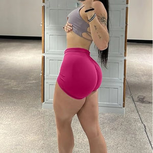 Shorts de Yoga de Cintura Alta para Mulheres de Verão, Elegantes e Sexy, Calças de Fitness para Corrida, Leggings de Yoga em Cores Sólidas, Meias Elásticas
