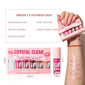 MAGIC CASA 6pcs/conjunto Pequena garrafa Óleo Labial Hidratante de Gel longa duração Hidratante suave brilhante Líquido Hidratante Labial