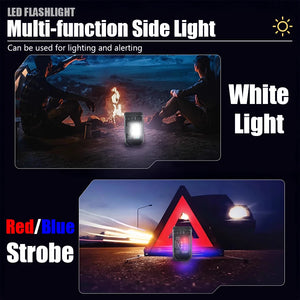 Lanterna LED Recarregável por USB MINI Portátil com Ímã na Cauda Luz de Trabalho Super Brilhante Lanterna de Camping Lateral COB Lanterna de Emergência