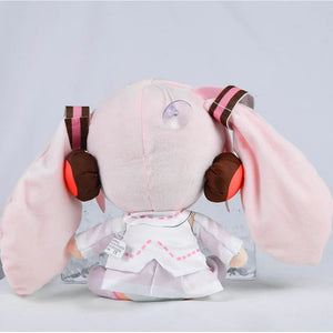 Desenho animado 20cm Boneca de pelúcia Hatsune Miku Brinquedo Anime sakura Miku snow Miku Personagem Kawaii Posição sentada Fufu Presente de Natal para crianças