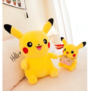 Brinquedos de Pelúcia Pokemon Pikachu de 25cm Kawaii Japão Anime Elfo Boneca de Pelúcia Macia e Fofa Boneca de Cartoon Pikachu Presente de Aniversário para Crianças Meninas