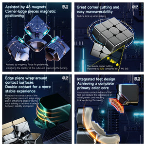 QiYi Speedcube M Pro Maglev Cubo Mágico Magnético 3x3 QY 3M Profissional 3x3x3 Quebra-Cabeça de Velocidade 3×3 Brinquedos Infantis Original Cubo Mágico