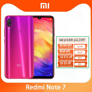 Xiaomi Redmi Note 7 4G 64G/6G 64G Smartphone Original Snapdragon 660AIE Android Telefone Móvel Câmera Traseira 48.0MP+5.0MP Celular