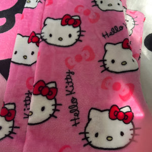 Calças de Pijama Y2K Hello Kitty Sanrio Anime Calças de Pijama Femininas Casal de Desenho Animado Roupas de Dormir para Casa Calças de Lazer Roupas para Casa