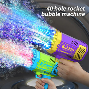 Máquina de Bolhas de 40 Furos, Totalmente Automática, Sopra Bolhas, Leve, Máquina de Bolhas para Uso Externo, Sem Bateria, Sem Água de Bolhas