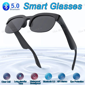 Novos Óculos de Sol Inteligentes Bluetooth V5.3 Chamadas Fones de Ouvido para Esportes ao Ar Livre HIFI Tecnologia Preta Anti-toque UV Para Homens e Mulheres