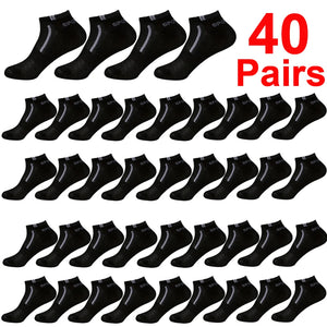 30 Pares de Meias Masculinas Meia de Malha Respirável Curta Casual Meias de Esporte com Bloco de Cores Meias Esportivas Absorvem Suor Tornozelo