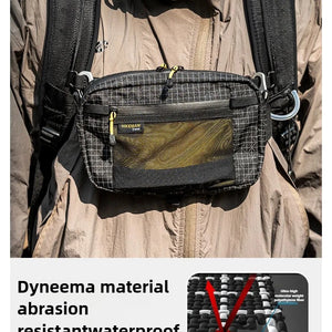HIKEMAN Dyneema Fiber Waist Pack 1.1L Impermeável UltraLeve Multi Bolso para Ciclismo Corrida Caminhada Camping Esportes ao Ar Livre